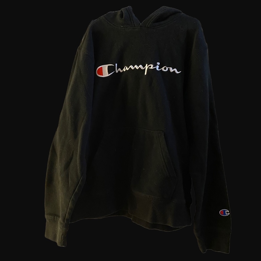 Children’s Black Champion Pocketed Hoodie